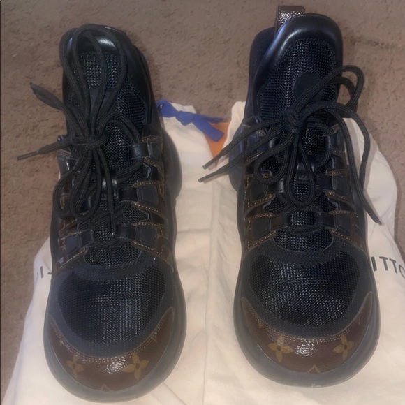 Women’s  Black and Brown Louis Vuitton Sneakers - Picture 6 of 8